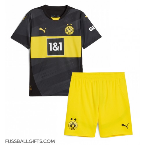 Borussia Dortmund Fußballbekleidung Auswärtstrikot Kinder 2024-25 Kurzarm (+ kurze hosen)